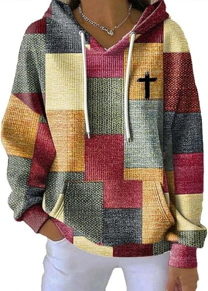 Stylish Casual Womens Hoodie With A Classic Plaid Design
