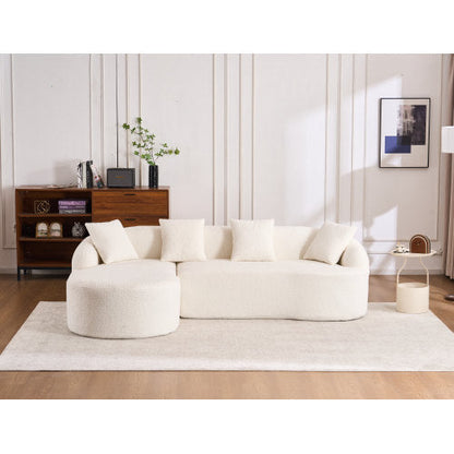 LuxeForm™ – Grey Compression Sofa with Chaise Lounge & 4 Pillows