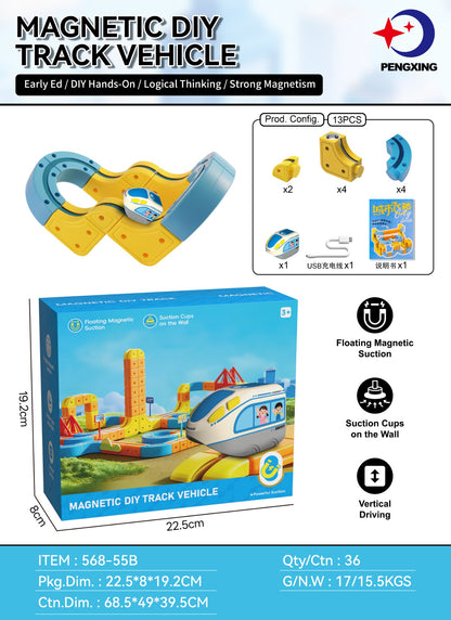 Jouet de construction de piste de lévitation magnétique électrique pour enfants