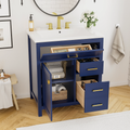 30-Inch Blue Bathroom Vanity with Ceramic Sink and Ample Storage - Ideal Choice for Small Bathrooms by eprolo