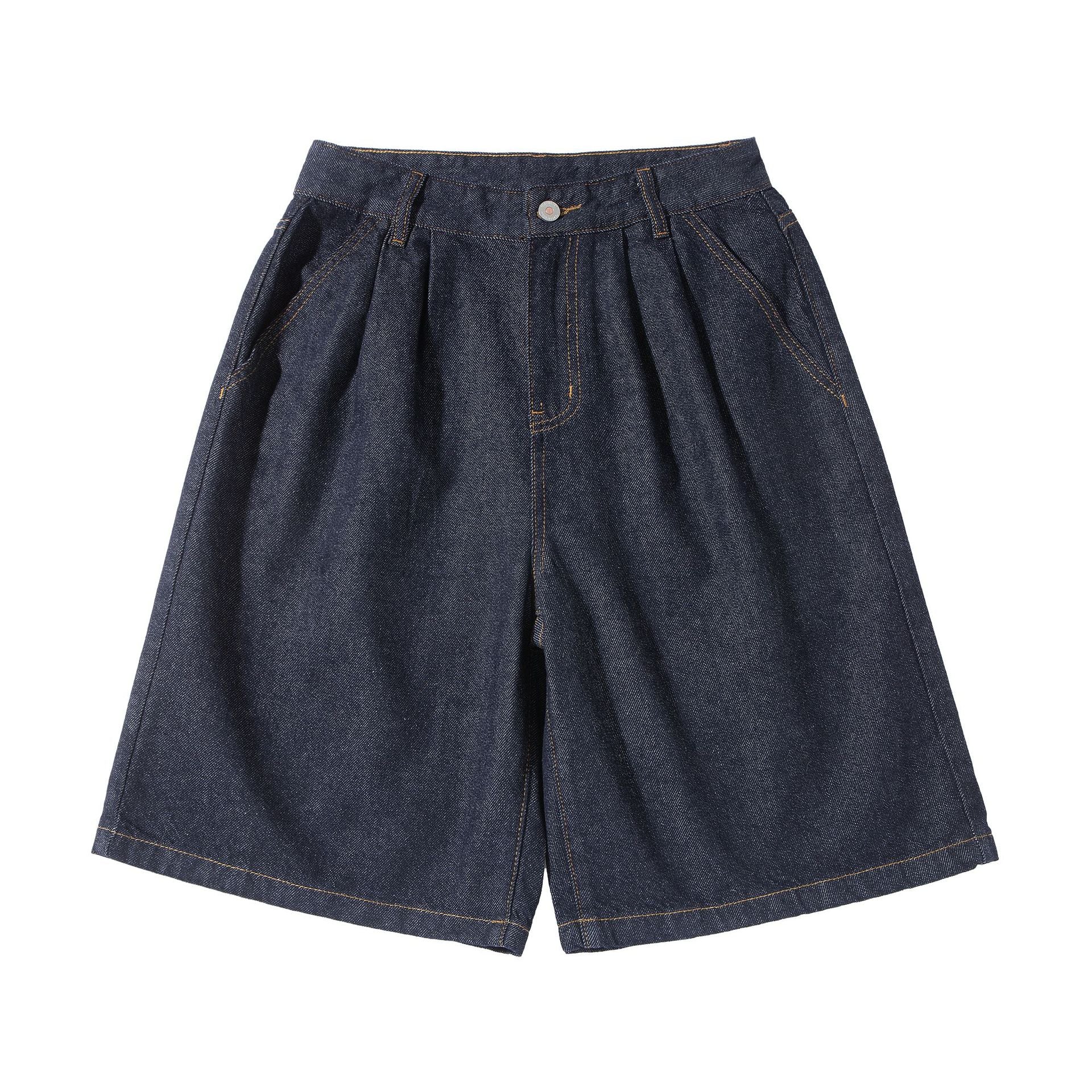 Pantalones vaqueros casuales holgados de mezclilla de cinco cuartos