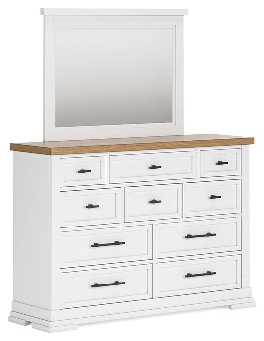 Ashbryn White Natural Panel Storage Bedroom Set 6 Piece Modern Farmhouse Furniture-1