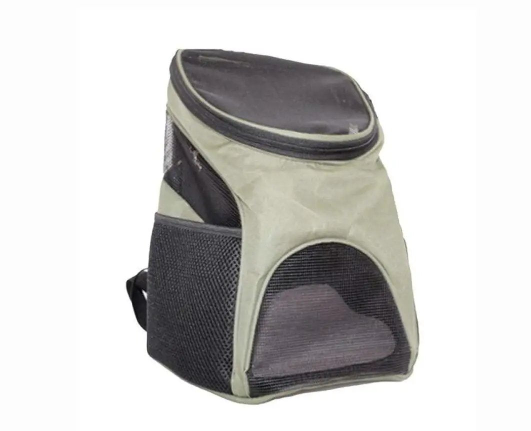 Premium Breathable Pets Travel Backpack Carrier by AdTec in olive and black with mesh panels
