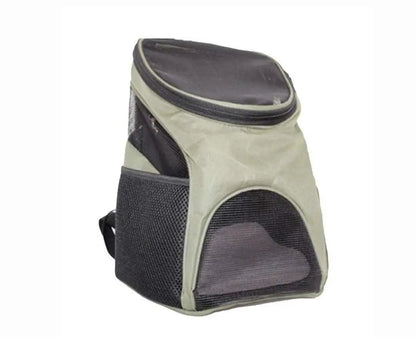 Premium Breathable Pets Travel Backpack Carrier by AdTec in olive and black with mesh panels