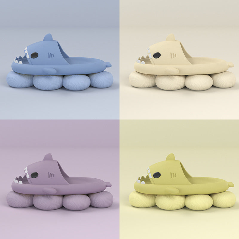 Pantuflas de tiburón de dibujos animados divertidas y bonitas, suaves, para interior y exterior