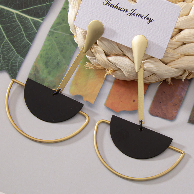 Long geometric earrings