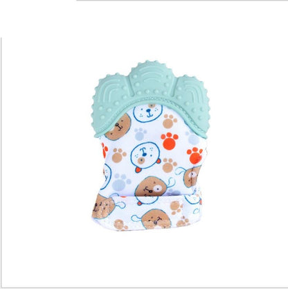 Anneau de dentition pour bébé, gants molaires en silicone anti-morsure, jouets sonores pour enfants