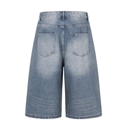 Single row button Denim Shorts