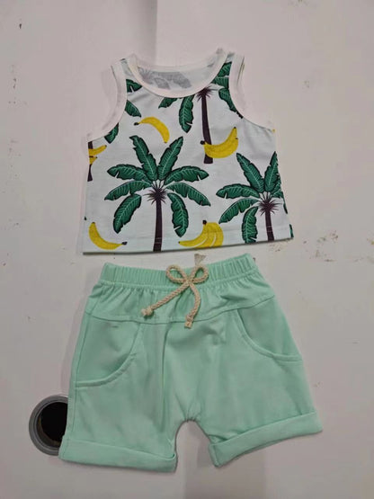 Ensemble gilet et short imprimés Spring Leisure