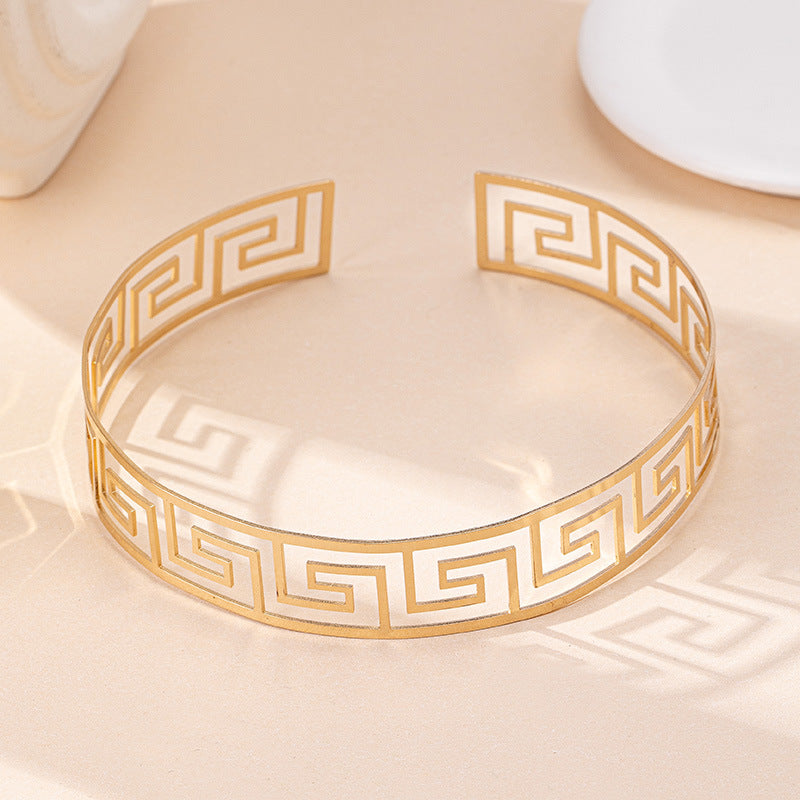 Boucles d'oreilles, bague, bracelet à col géométrique, parure de bijoux pour femme