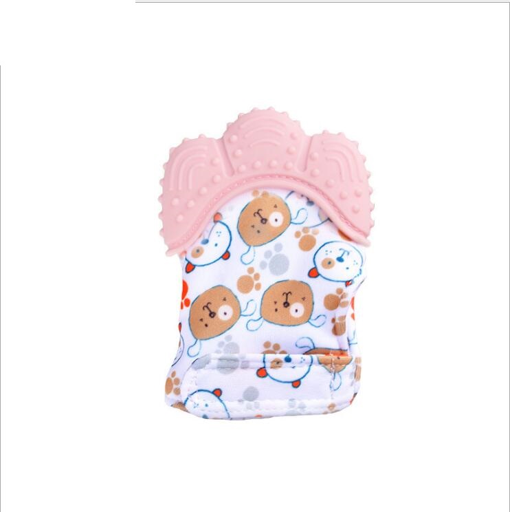 Anneau de dentition pour bébé, gants molaires en silicone anti-morsure, jouets sonores pour enfants