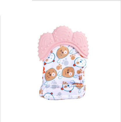 Anneau de dentition pour bébé, gants molaires en silicone anti-morsure, jouets sonores pour enfants