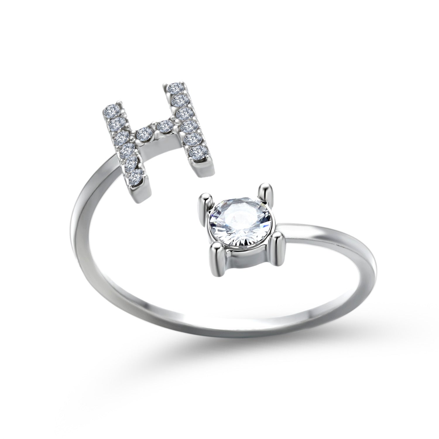 Anillo ajustable de nuevo diseño con 26 letras iniciales, joyería de moda para mujer, joyería simple y elegante
