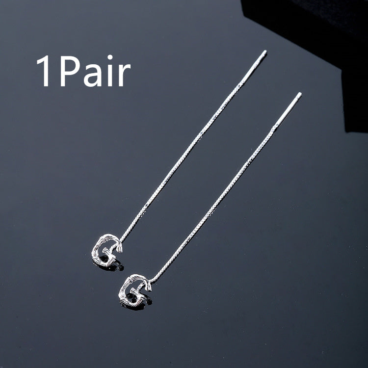 Joyas de moda de plata de ley 925 con 26 letras, pendientes colgantes para mujer, estilo clásico inglés minimalista, pendientes de estudiante, fiesta, regalo de joyería para amigos