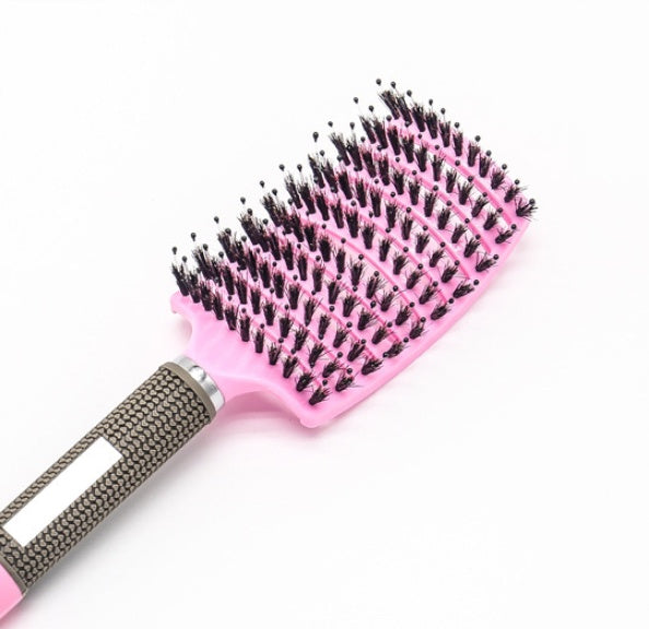 Cepillo para el cabello antinudos Brushy, desenredante para mujer, cerdas de nailon, masajeador de cuero cabelludo, peine para el cabello