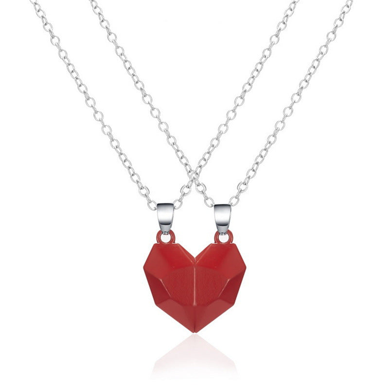 Collar magnético creativo de corazón roto para hombre y mujer