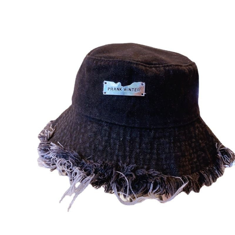 Chapeau de pêcheur en jean pour femme, printemps et été, fin, délavé, bords effilochés, chapeau bob, extérieur