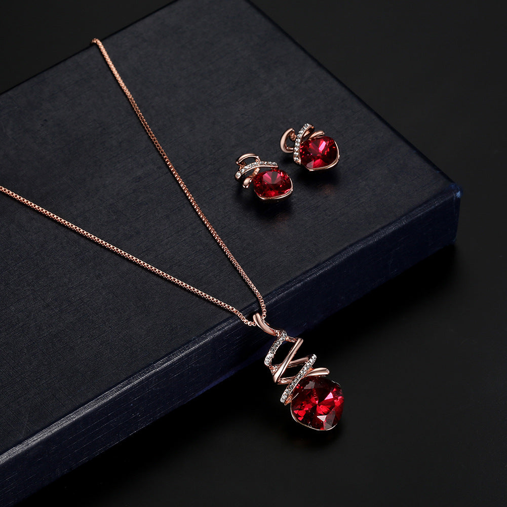 Parure de bijoux de mariée - collier et boucles d'oreilles tendance