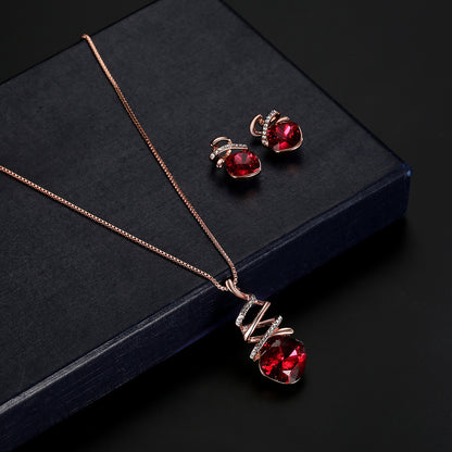 Parure de bijoux de mariée - collier et boucles d'oreilles tendance