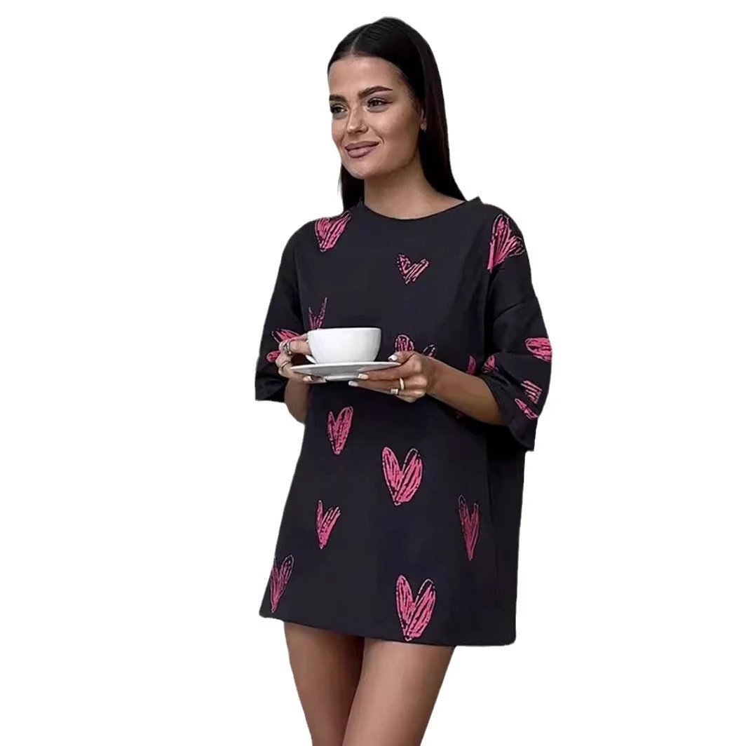 Love printed T-shirt, European and American street trend hand-painted love printed short sleeved T-shirt by eprolo