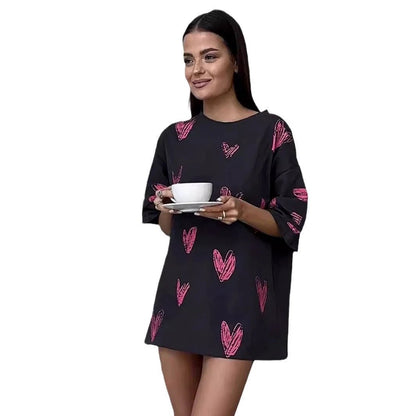 Love printed T-shirt, European and American street trend hand-painted love printed short sleeved T-shirt by eprolo
