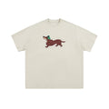 Chemise brodée chien 100 % coton manches courtes