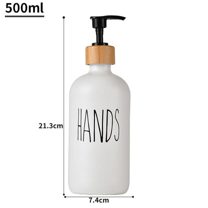 Glass 500ml Boston hand soap pump black and white split bottle wooden cap soap dispenser shampoo bottle by eprolo