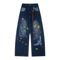 Dapeng Embroidered Cowboy Bending Knife Pants
