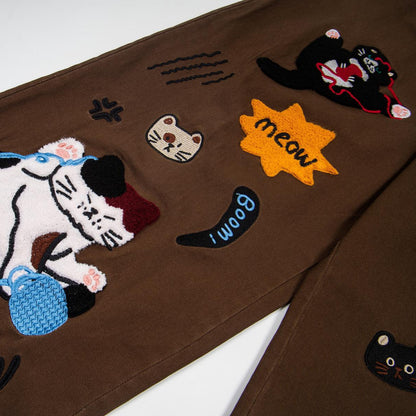 Vaqueros bordados de gato