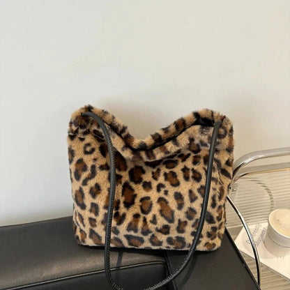 Leopard Furry Shoulder Bag by eprolo