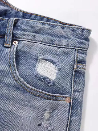 Bermudas vaqueras desgastadas para hombre