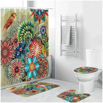 Bohemian Style 3D Digital Printing Polyester Waterproof and Mold Proof Shower Curtain Bathroom Shower Curtain by eprolo