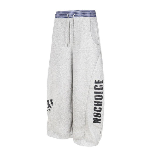 Letter Printed Curved Knife Casual Pants by eprolo