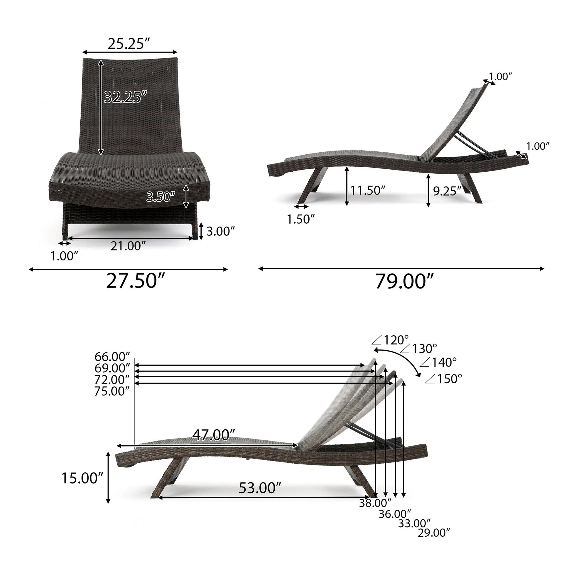 SALEM PE WICKER CHAISE LOUNGE by eprolo