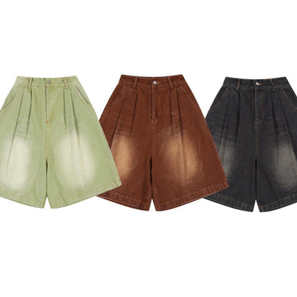 Wide leg short jeans