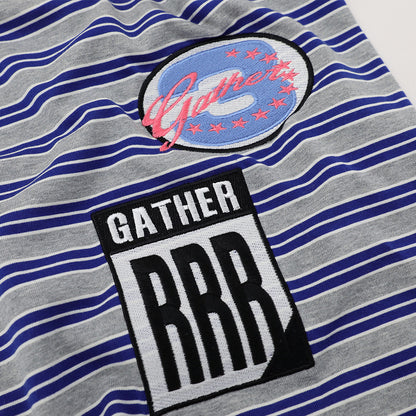 Striped short sleeved polo shirt