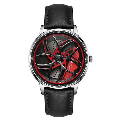Montre à quartz pour hommes, série de roues, rotation de la ceinture