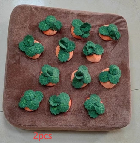Juguetes de peluche de zanahoria para perros, juguete masticable de verduras para perros, alfombrilla olfativa para perros y gatos, juguete masticable duradero para cachorros, accesorios para perros