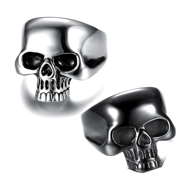 Série de bagues tête de mort style punk unique pour homme