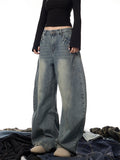 Jean Femme Large Décontracté Rétro Délavé