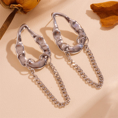 Boucles d'oreilles torsadées en acier inoxydable avec feuilles à pampilles européennes et américaines, ne décolorent pas