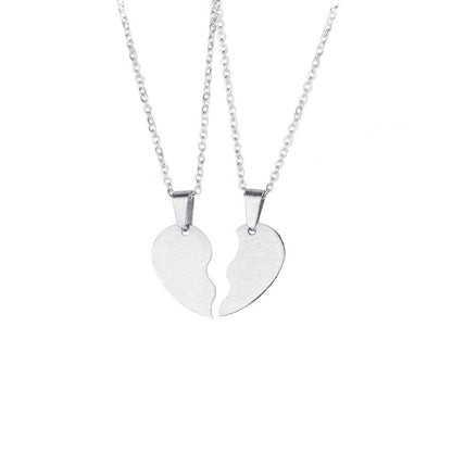 Parure de colliers puzzle pour amoureux en acier inoxydable