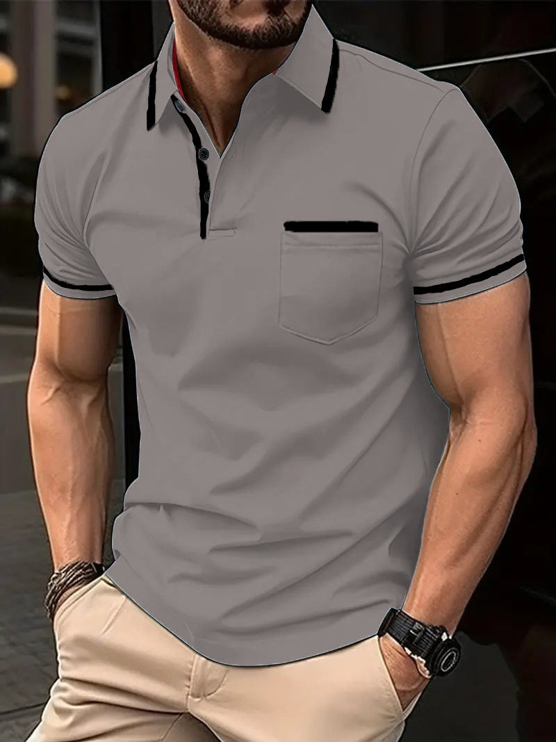 Polo d'été à poche boutonnée pour homme