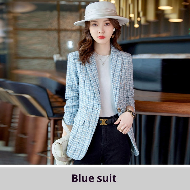Abrigo largo informal a cuadros estilo occidental para mujer, ideal para otoño