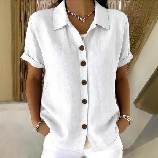 Camisa de mujer con solapa y manga larga