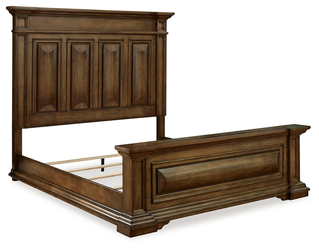 Brown Panel Bed with Traditional Aesthetic and Storage-1