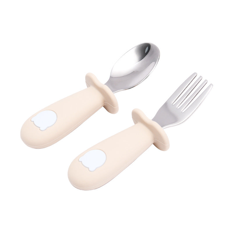 Cuillère Bébé en Silicone Ours de Dessin Animé Vaisselle pour Enfants