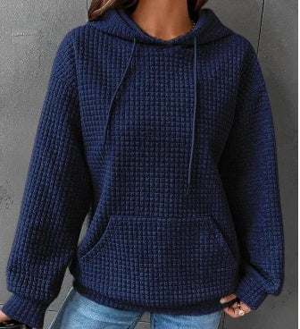 Pull ample et décontracté à manches longues de couleur unie pour femme