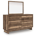 Signature Design by Ashley Six Drawer Brown Dresser with Modern Twist-1