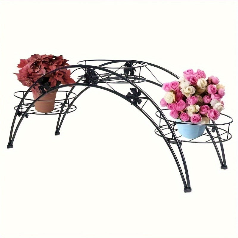Arched Iron Plant Stand Flower Pot Holder-0